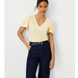 Flutter Sleeve Pima Cotton Top - NWT - Size M